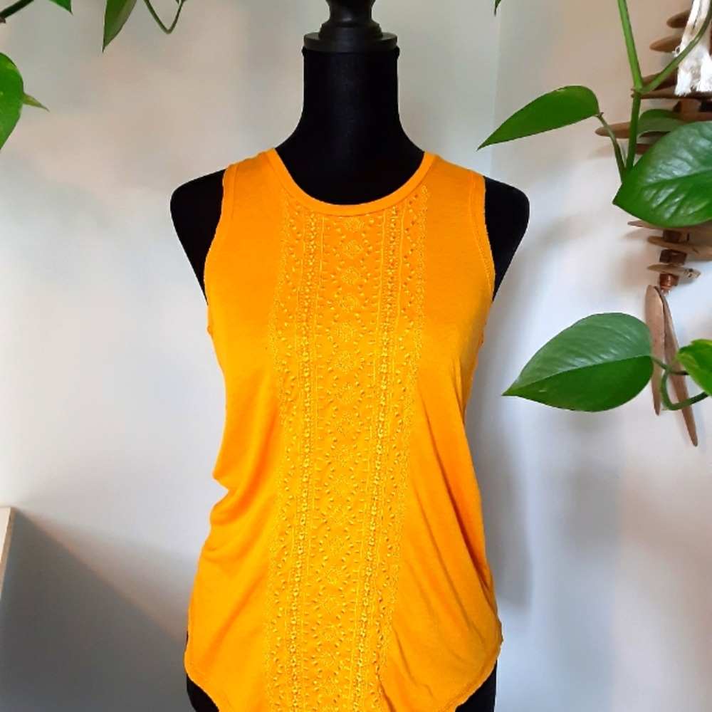 Rue21 Embroidered Tank | Small | Honey Gold
